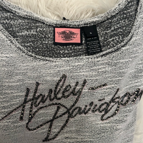 Harley Davidson Distressed Long Sleeve Sweater Shirt - Picture 3 of 5